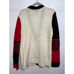 WeSC Mohair Wool Blend Full Zip Cardigan Sweater Mens L Womens XL Colorblock